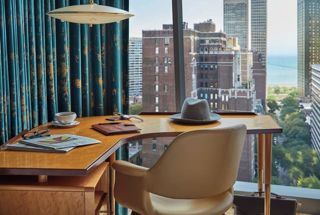 芝加哥總督酒店-頂級客房, 1 張特大雙人床, 湖景-6