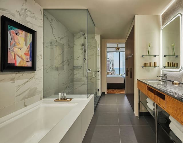 芝加哥總督酒店-豪華客房, 1 張特大雙人床, 湖景-7