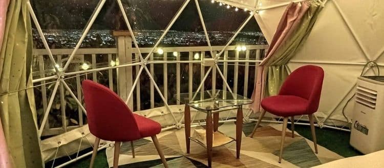 2人陽台夜景球帳-內部