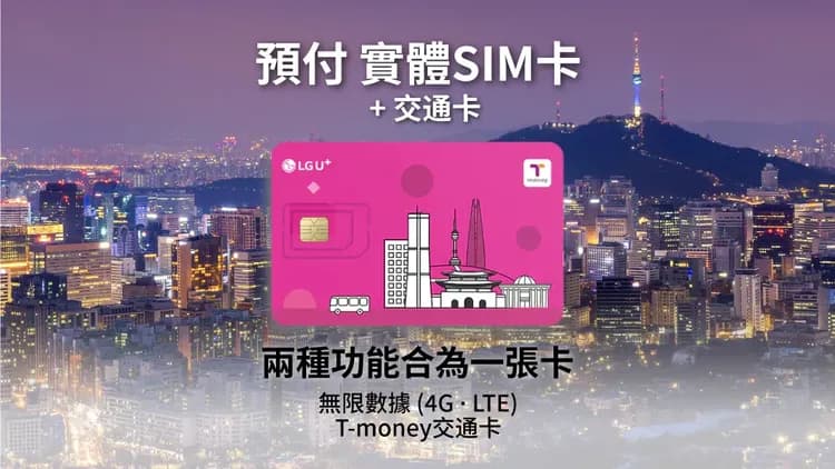 無限數據 T-money 二合一SIM卡