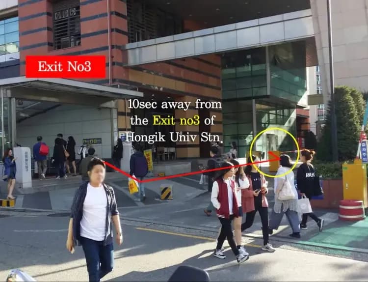 Hongik Univ stn Exit 3 (10sec)