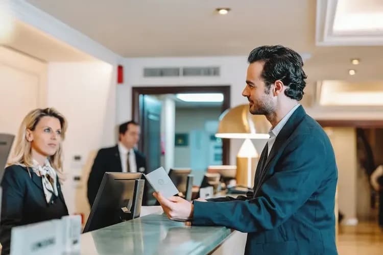 Check-in/check-out kiosk