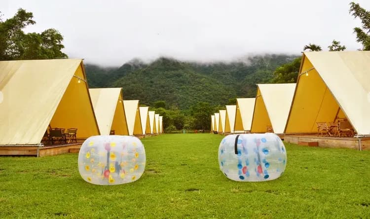 露悠悠露營區 | 神殿帳篷大空間含冷氣！ 戲水池、遊戲區，親子首選！-2