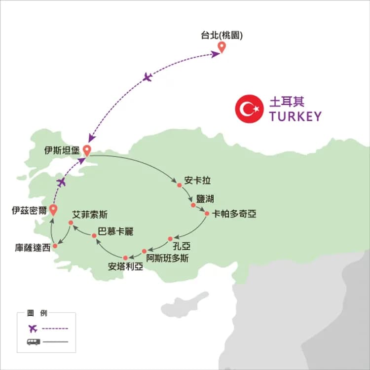地圖僅提供路線示意參考，並未依照比例繪製，請見諒。-
