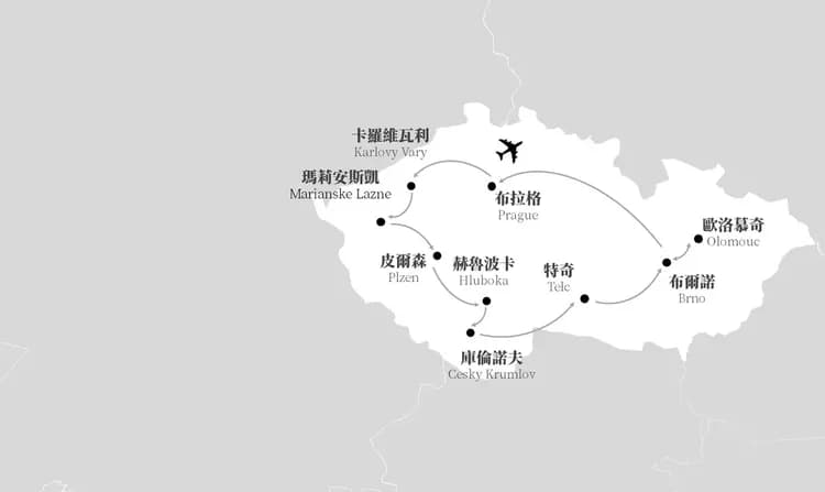 歐洲旅遊, 捷克旅遊, 捷克地圖,