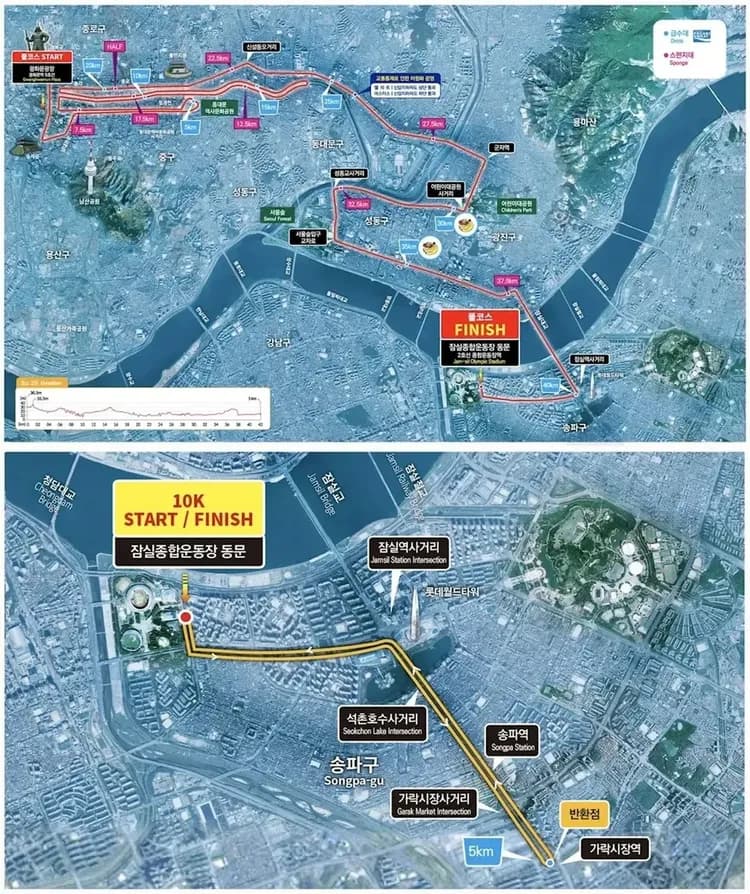 全馬/10K 路線圖 ＆高低圖參考 (此圖為2024，路線圖依最終主辦方公佈的為主)