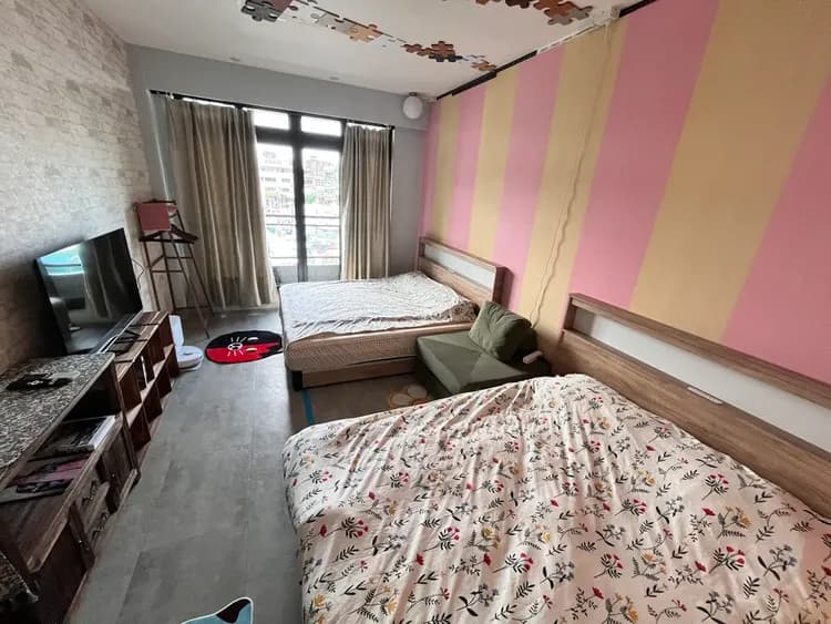 加大雙人床+沙發床-可住5人-3F