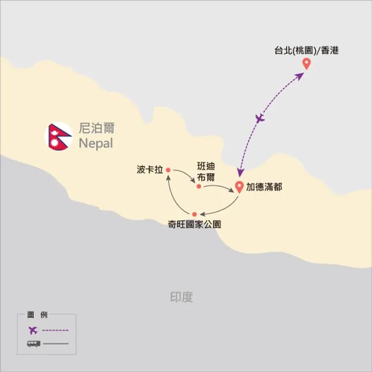 地圖僅提供路線示意參考，並未依照比例繪製，請見諒。-