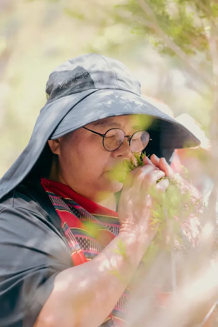走進農場採摘香草，透過嗅吸放鬆心神，學習如何辨識香草種類與功效，是旅人最喜愛的靜心體驗之一。