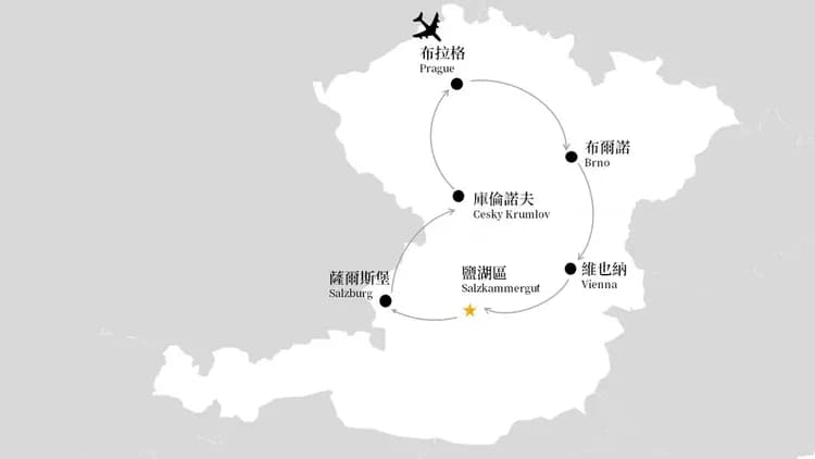 奧捷旅遊, 奧地利, 捷克, 旅遊地圖