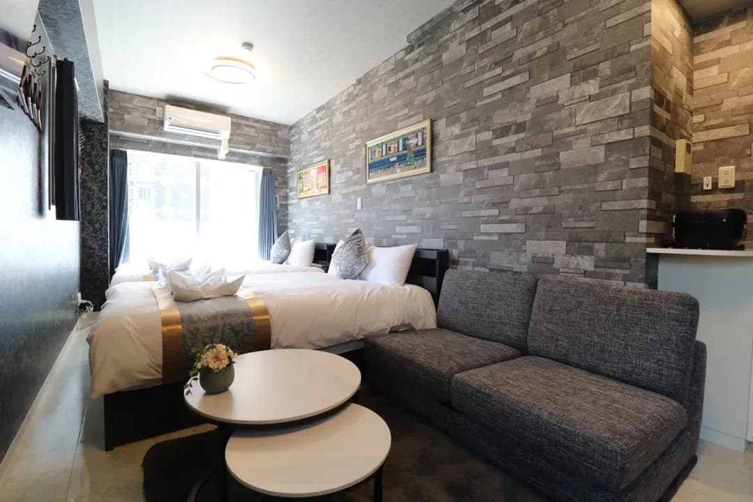 大阪府-心齋橋旅居｜長堀橋站步行5分＊難波、道頓堀步行即達＊提供Wi-Fi＊設備齊全＊設計感客房