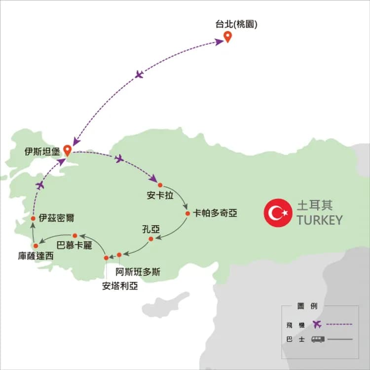 地圖僅提供路線示意參考，並未依照比例繪製，請見諒。-