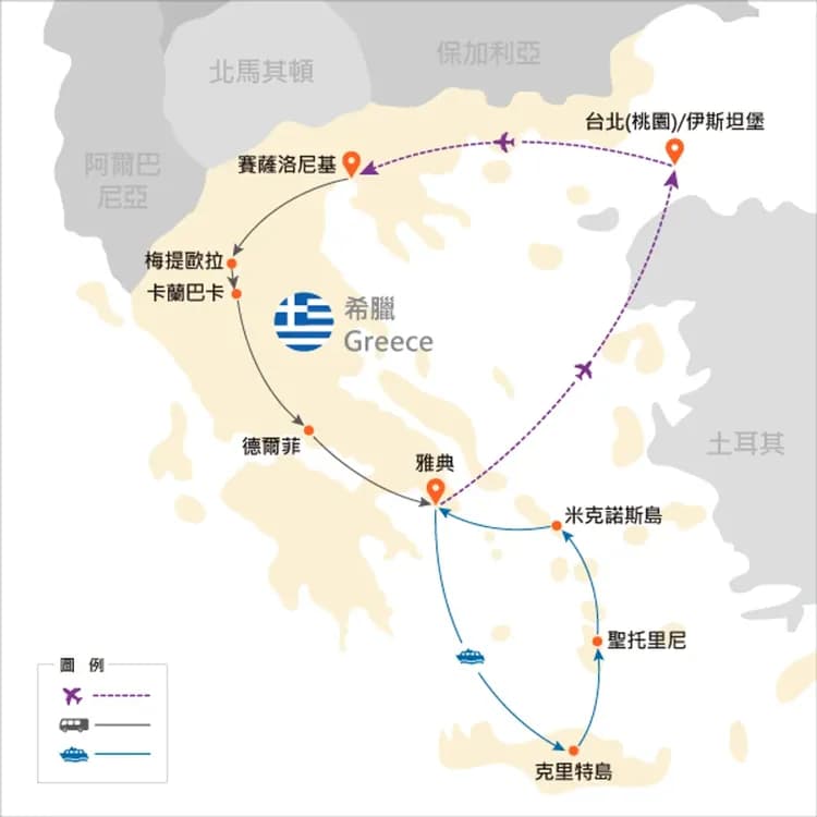 地圖僅提供路線示意參考，並未依照比例繪製，請見諒。-