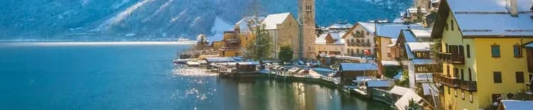 哈爾斯塔特 冬日瑞雪 湖畔美景