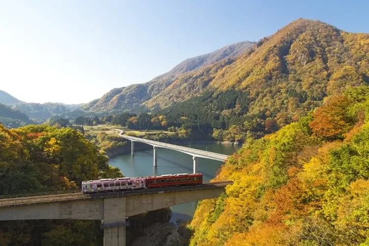 圖片來源:福島縣官網-會津懷舊鐵道(湯野上溫泉++蘆之牧溫泉)