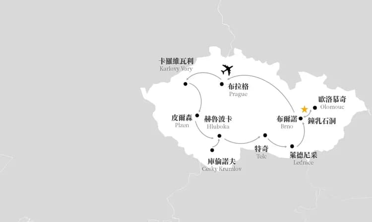 歐洲旅遊, 捷克旅遊, 捷克地圖,
