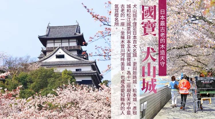 北陸漫遊｜賞櫻百選～新境川堤百十郎櫻.長良川花見鐵道.童話合掌村.飛驒牛.高山老街.國寶犬山城.山車館.三光稻荷神社.喜來登溫泉五日｜台中