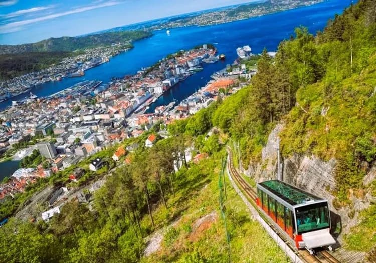 挪威旅遊,卑爾根景點推薦,卑爾根旅遊,佛洛伊恩山纜車
