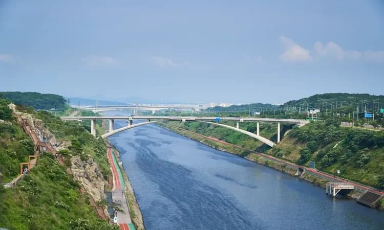 漢灘江Y型吊橋