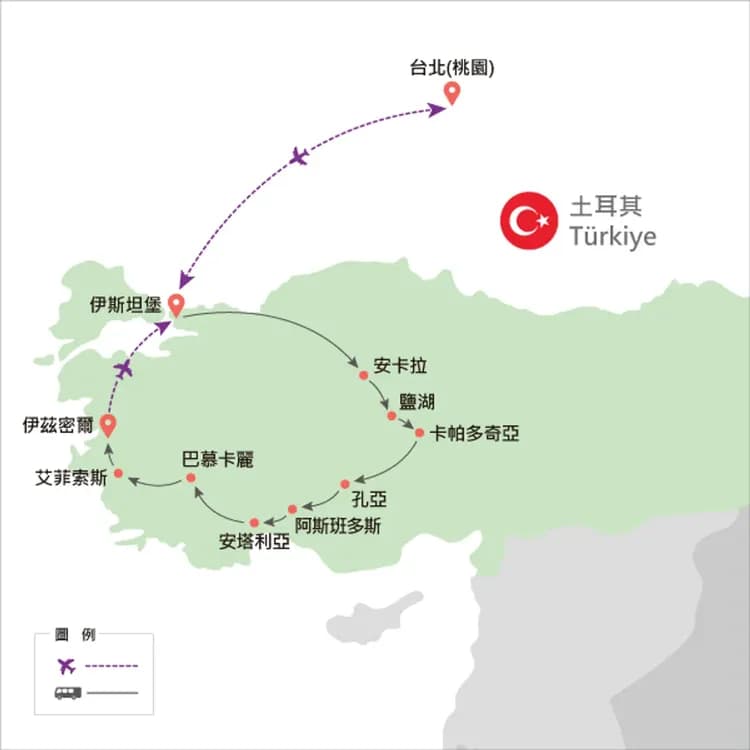 地圖僅提供路線示意參考，並未依照比例繪製，請見諒。-