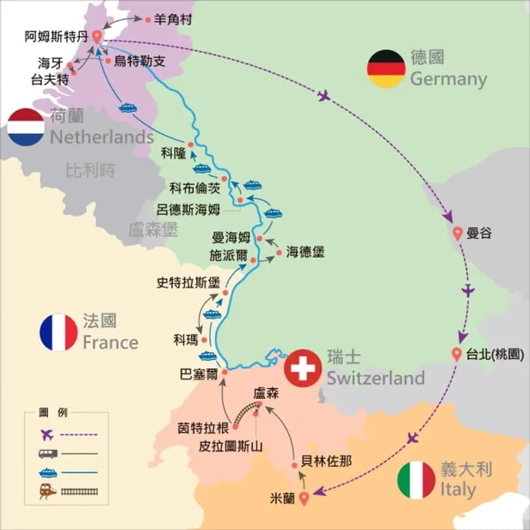 地圖僅提供路線示意參考，並未依照比例繪製，請見諒。-