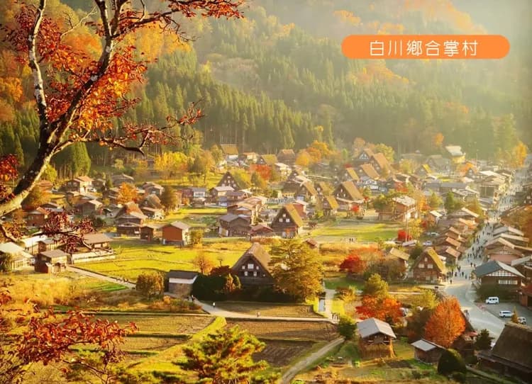 漫步楓紅立山黑部5日.秘境上高地.白川鄉合掌村.兼六園.花海絕景.金箔冰淇淋.飛驒牛料理.雙溫泉(中華)
