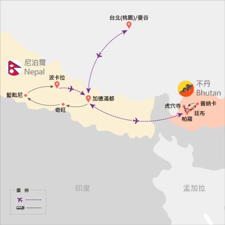 地圖僅提供路線示意參考，並未依照比例繪製，請見諒。-