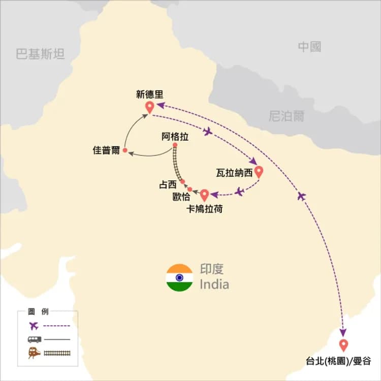 地圖僅提供路線示意參考，並未依照比例繪製，請見諒。-