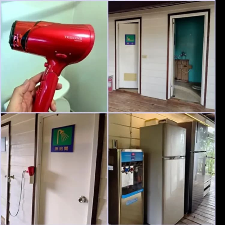 ◎乾濕分離公共衛浴、熱水器（24小時熱水）  ◎衛浴用品：洗髮乳、沐浴乳、吹風機  ◎公共廁所  ◎冰箱（含冷藏、冷凍）、飲水機