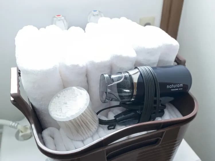 タオル、ドライヤーを準備しています☆