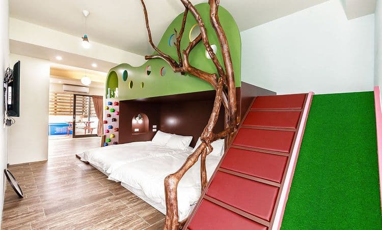 23here親子民宿｜溜滑梯&戲水池｜電梯&車站｜兒童電動車-12