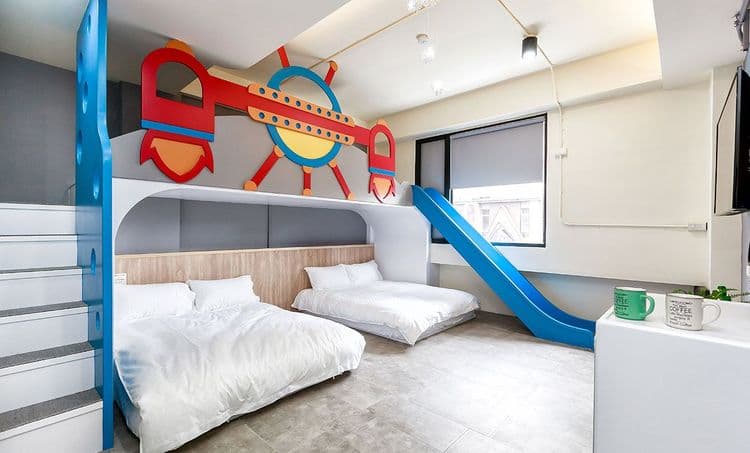 23here親子民宿｜溜滑梯&戲水池｜電梯&車站｜兒童電動車-2