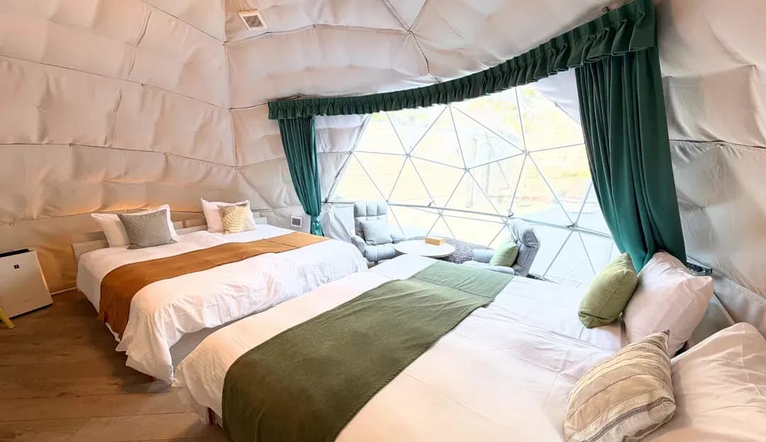 鹿兒島縣-美肌之湯 小鹿野溫泉飯店｜圓頂帳篷豪華露營/露天&室內溫泉/三溫暖