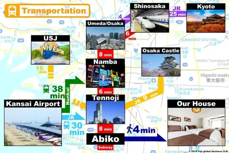 尊貴旅居 大阪我孫子｜4-7人包棟/我孫子站步行4分/直達動物園前站/方便至住吉大社-16