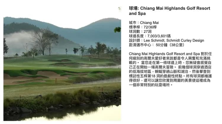 球場: Chiang Mai Highlands Golf Resort and Spa
