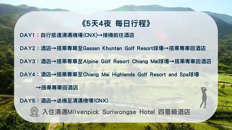 清邁五天四夜行程