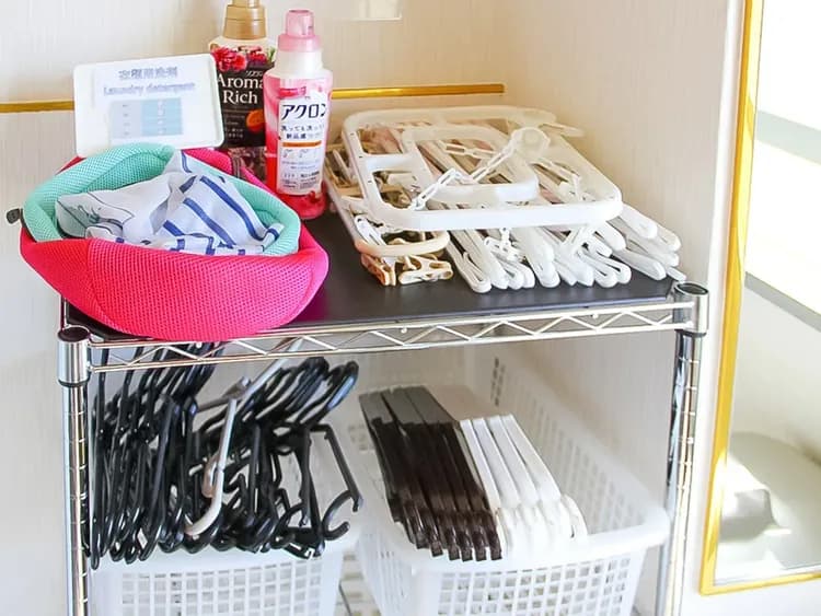 ・衣類洗剤・洗濯ネット・ハンガー等　ご自由にご利用ください！