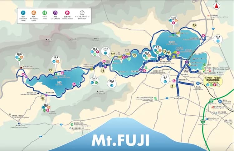 富士山馬拉松路線圖（全馬）