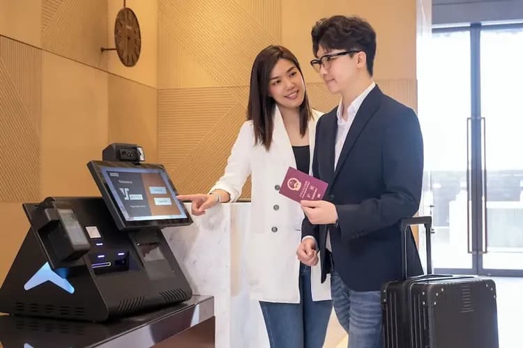 Check-in/check-out kiosk