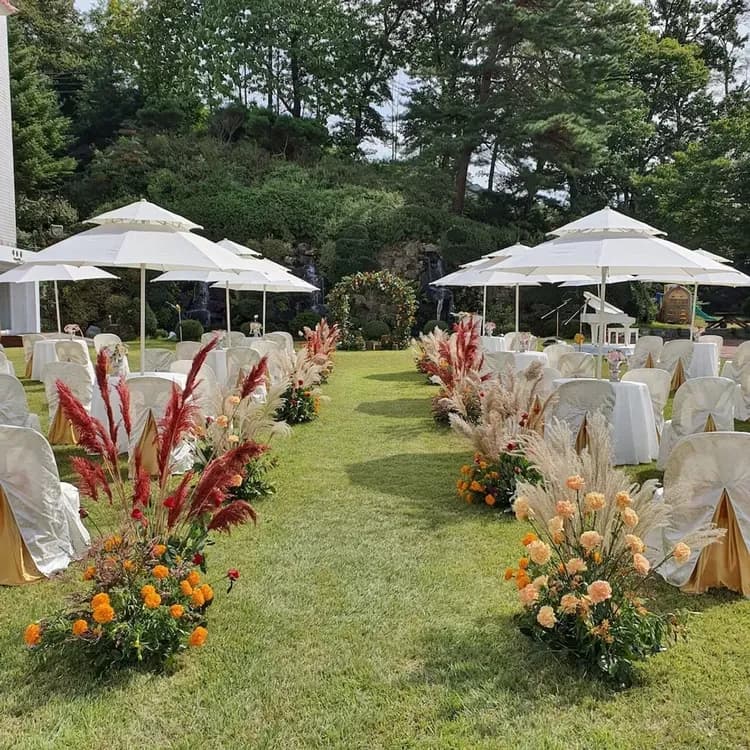 Outdoor wedding area