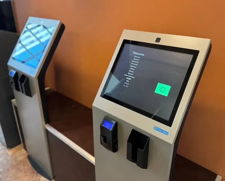 Check-in/check-out kiosk