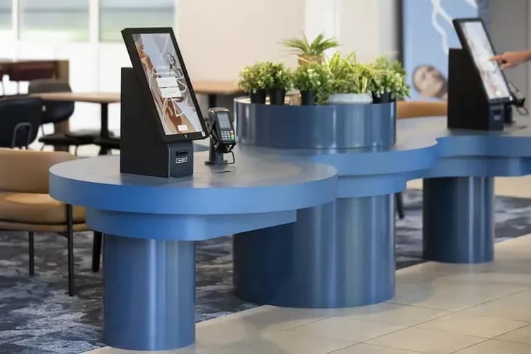 Check-in/check-out kiosk