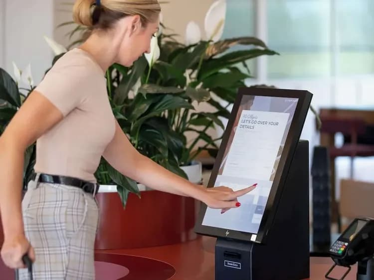 Check-in/check-out kiosk