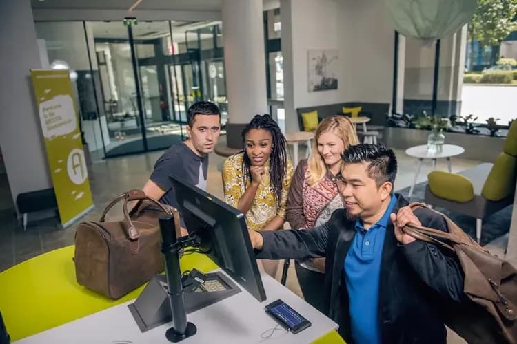 Check-in/check-out kiosk