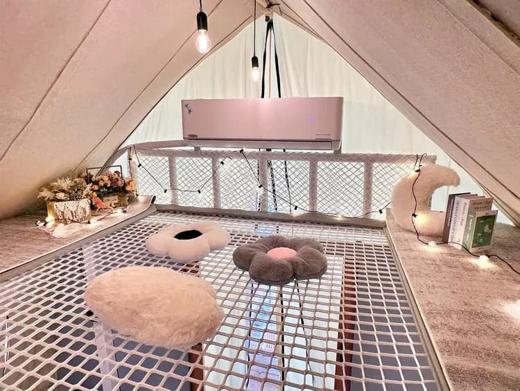 山見懶人露營 | 星球帳上下鋪！獨立衛浴含冷氣！自助式露營體驗-7