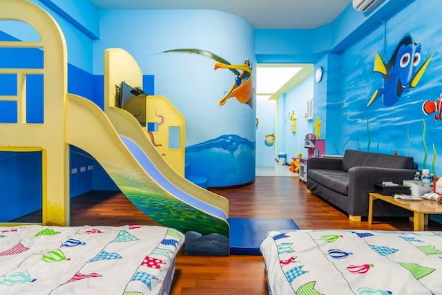 小搗蛋親子民宿 l 卡通服裝、親子遊戲區-高級四人房-附浴缸-海底世界-4