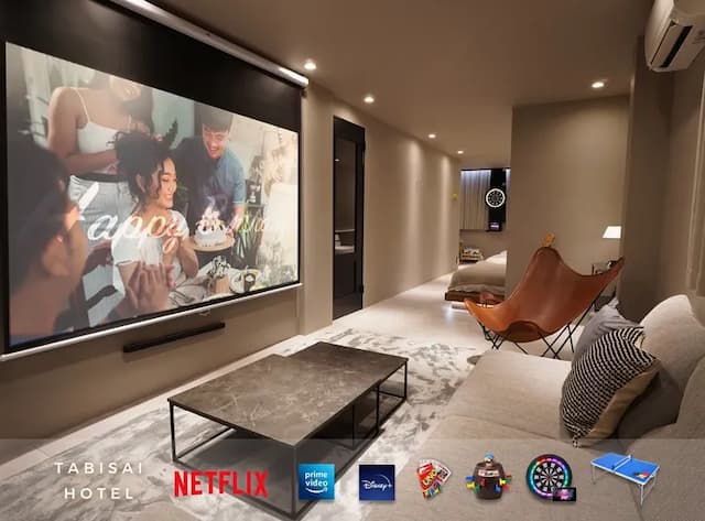 TABISAI HOTEL LUXE 博多-【2025年 OPEN】福岡最大級贅沢な広さ貸切ホテル★最大20名★大画面映画★祇園駅3分-1