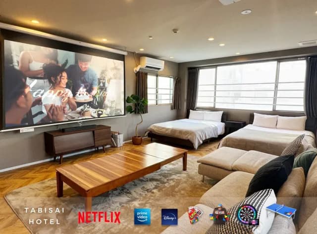 TABISAI PREMIUM Hakata-Nakasu Kawabata-Fukuoka's largest luxury private hotel ★ Watch movies on a large screen ★ 2 minutes from Nakasu Kawabata Station-1