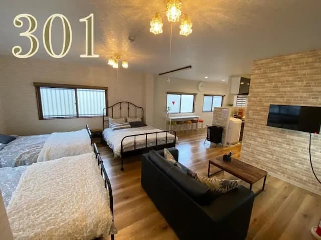 蘋果之家-3｜近海遊館&大阪港&環球影城-301號房-包層、有陽台、雙洗臉台-2