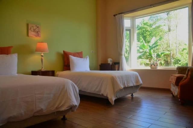 房型為兩張單人床或一大雙人床